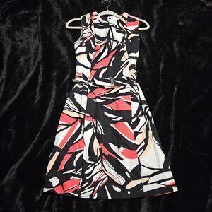 Hugo Boss Black and Red Abstract Mini Dress